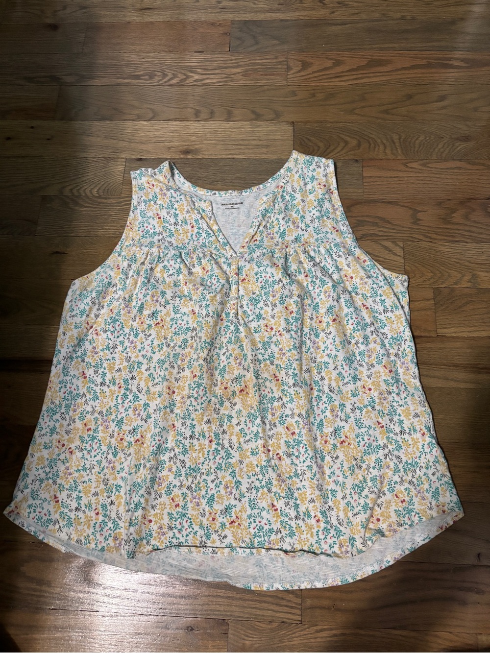 Bit and Bridle Tank Top - White with Yellow & Teal Floral